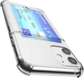 iPhone 11 Transparant TPU Hoesje Met Card Slot - Pasjesvakje