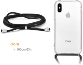 iPhone Xs Max Crossbody Transparant TPU Hoesje met Koord