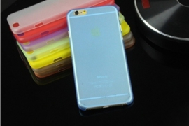 iPhone 6 / 6S Soft Plastic Matte Kleuren Hoesje Transparant/Wit