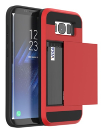 Galaxy S8 Plus Slide Armor Hoesje Met Pashouder