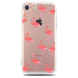 iPhone 7 / 8 / SE 2020 Soft TPU Hoesje Flamingo Print