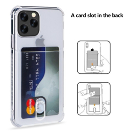 iPhone 12 / 12 Pro Transparant TPU Hoesje Met Card Slot - Pasjesvakje