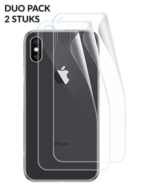 2 STUKS iPhone X / Xs Transparant Folie Achterkant Protector