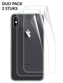 2 STUKS iPhone Xs Max Transparant Folie Achterkant Protector