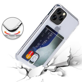 iPhone 15 Pro Max Transparant TPU Hoesje Met Card Slot - Pasjesvakje