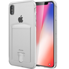 iPhone X / Xs Transparant TPU Hoesje Met Card Slot - Pasjesvakje