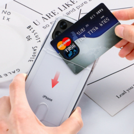 iPhone 11 Transparant TPU Hoesje Met Card Slot - Pasjesvakje