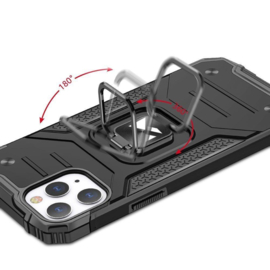 iPhone 14 Pro Ring Armor Case met Magneet Zwart
