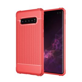 Galaxy S10E TPU Matte Kleuren Hoesje Zwart / Rood / Blauw