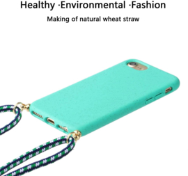 iPhone 7 / 8 / SE 2020-2022 Crossbody TPU Hoesje met Koord Mint