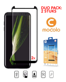 2 STUKS Galaxy S8 Mocolo Premium 3D Case Friendly Tempered Glass Protector