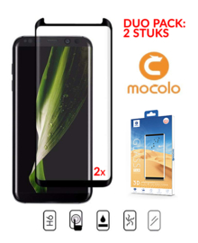 2 STUKS Galaxy S8 Plus Mocolo Premium 3D Case Friendly Tempered Glass Protector