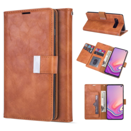 Galaxy S10 Rich Diary Portemonnee Hoesje Bruin