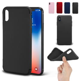 iPhone Xs Max TPU Matte Kleuren Hoesje Zwart / Rood / Roze / Blauw