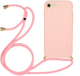 iPhone 6 Plus / 6S+ Crossbody TPU Hoesje met Koord Roze