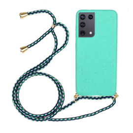 Galaxy S22 Ultra Crossbody TPU Hoesje met Koord Mint