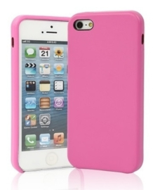 iPhone 5 / 5S / SE Leren Back Cover Hoesje Goud / Roze