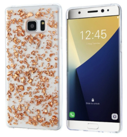 Galaxy S7 Edge TPU Bling Glitterhoesje Bladgoud - Look