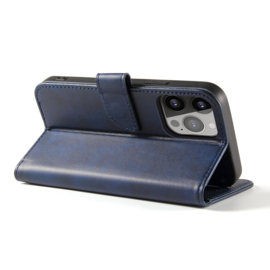 Galaxy S24 Ultra PU-Leren Bookcase Portemonnee Hoesje Blauw
