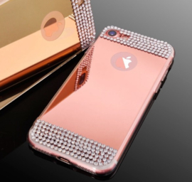 iPhone 7 / 8 / SE 2020 Bling Spiegel Hoesje Met Strass-Steentjes