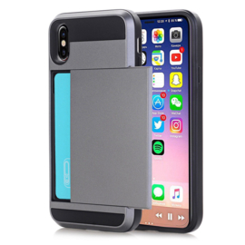 iPhone X / Xs Slide Armor Hoesje Met Pashouder