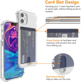 iPhone 14 Plus Transparant TPU Hoesje Met Card Slot - Pasjesvakje