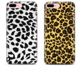 iPhone 7 Plus / 8 Plus Soft TPU Hoesje Luipaard Print Bruin / Wit