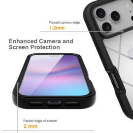 iPhone 17 Pro 360° Full Protect Hoesje met Screenprotector Zwart