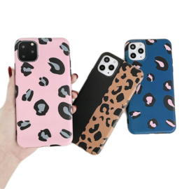 iPhone 11 Pro Soft TPU Hoesje Luipaard Print Blauw / Roze