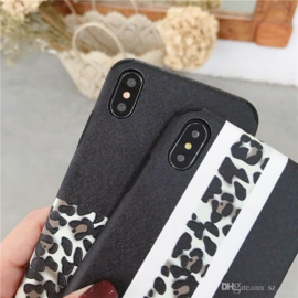 iPhone X / Xs Soft TPU Hoesje Half Luipaard Print Structuur