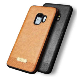 Galaxy S9 Plus Leather Design Back Cover Hoesje