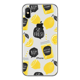 iPhone Xs Max Soft TPU Hoesje So Fresh Lemonade Print
