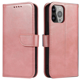 Galaxy S24 Plus PU-Leren Bookcase Portemonnee Hoesje Roze