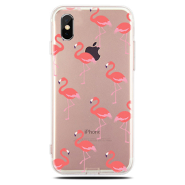 iPhone X / Xs Soft TPU Hoesje Flamingo Print