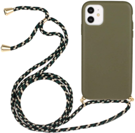 iPhone 14 Crossbody TPU Hoesje met Koord Groen