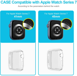 Apple Watch 7 41MM / 45MM Transparant Soft TPU Hoesje Full Cover