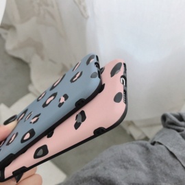 iPhone Xs Max Soft TPU Hoesje Luipaard Print Blauw / Roze