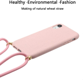 iPhone Xr Crossbody TPU Hoesje met Koord Roze