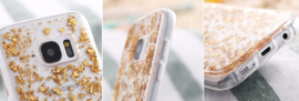 Galaxy S7 TPU Bling Glitterhoesje Bladgoud - Look Rosé Goud