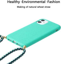 iPhone 12 Mini Crossbody TPU Hoesje met Koord Mint