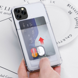 iPhone 11 Pro Max Transparant TPU Hoesje Met Card Slot - Pasjesvakje