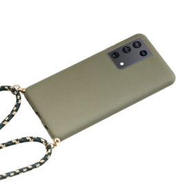 Galaxy S21 Ultra Crossbody TPU Hoesje met Koord Groen