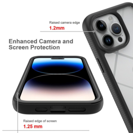 iPhone 15 360° Full Protect Hoesje met Screenprotector Zwart