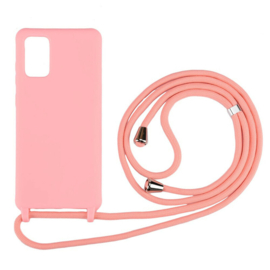 Galaxy Note 10 Crossbody TPU Hoesje met Koord Roze