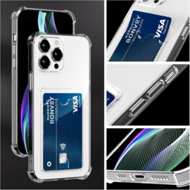 iPhone 16 Pro Transparant TPU Hoesje Met Card Slot - Pasjesvakje