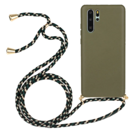 Huawei P30 Pro Crossbody TPU Hoesje met Koord Groen