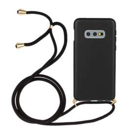 Galaxy S10E Crossbody TPU Hoesje met Koord Zwart