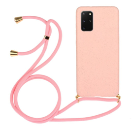 Galaxy S20 Plus Crossbody TPU Hoesje met Koord Roze