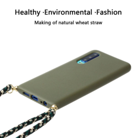 Huawei P30 Crossbody TPU Hoesje met Koord Groen