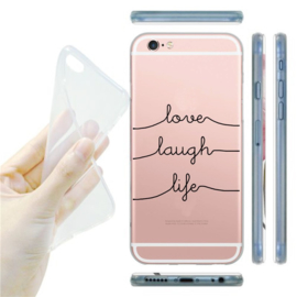 iPhone 6 Plus / 6S+ Soft TPU Hoesje Love Laugh Life Print